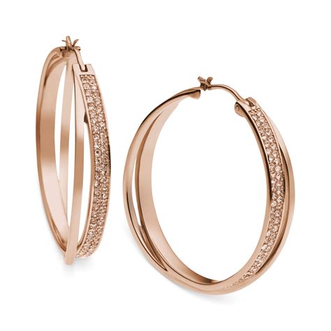 gold michael kors earrings|michael hill rose gold earrings.